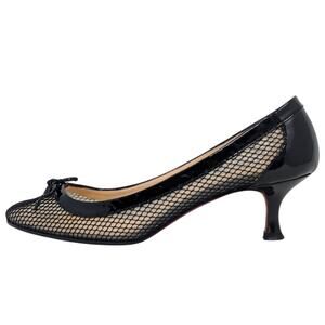 Christian Louboutin Marcia Rete Black Mesh Bow Heels Size 37
